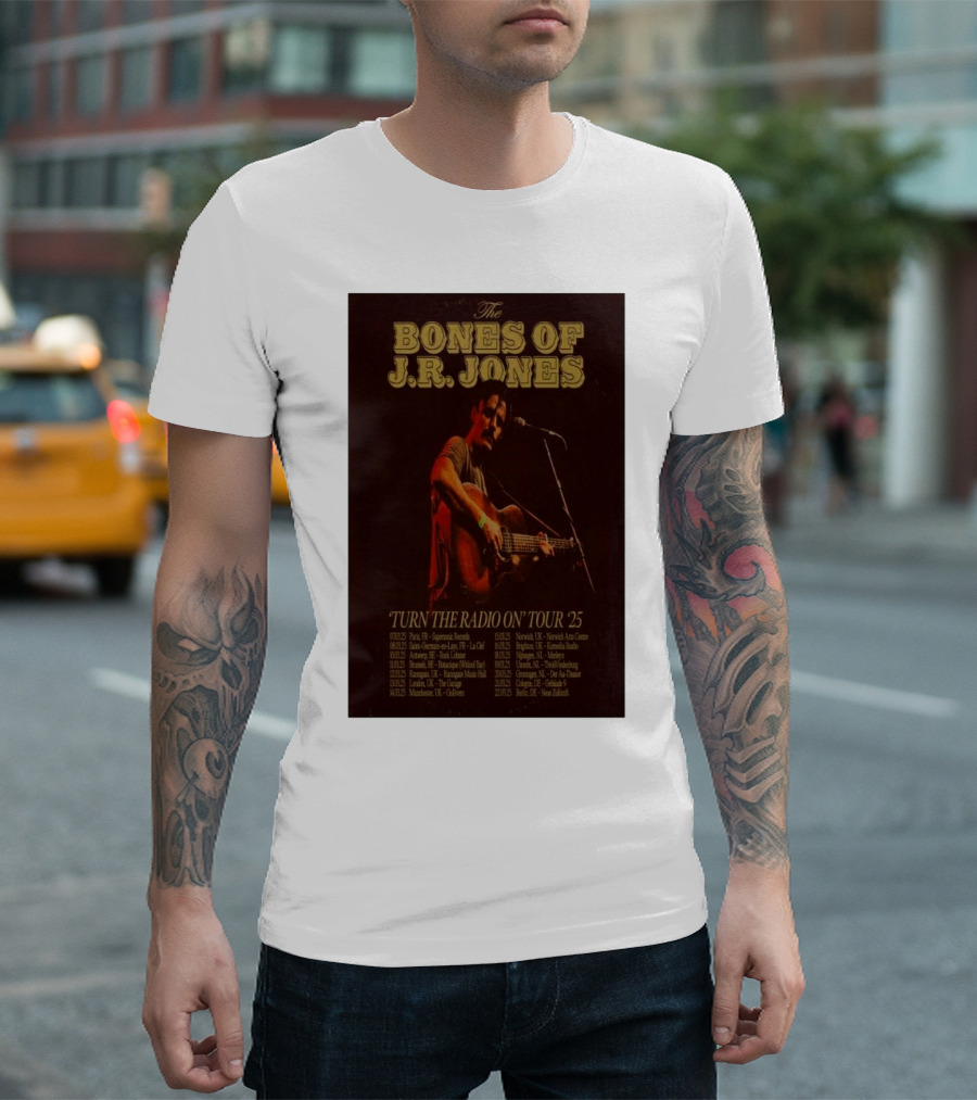 The Bones Of J.R. Jones Turn The Radio On Tour 2025 Dates and Locations T-Shirt