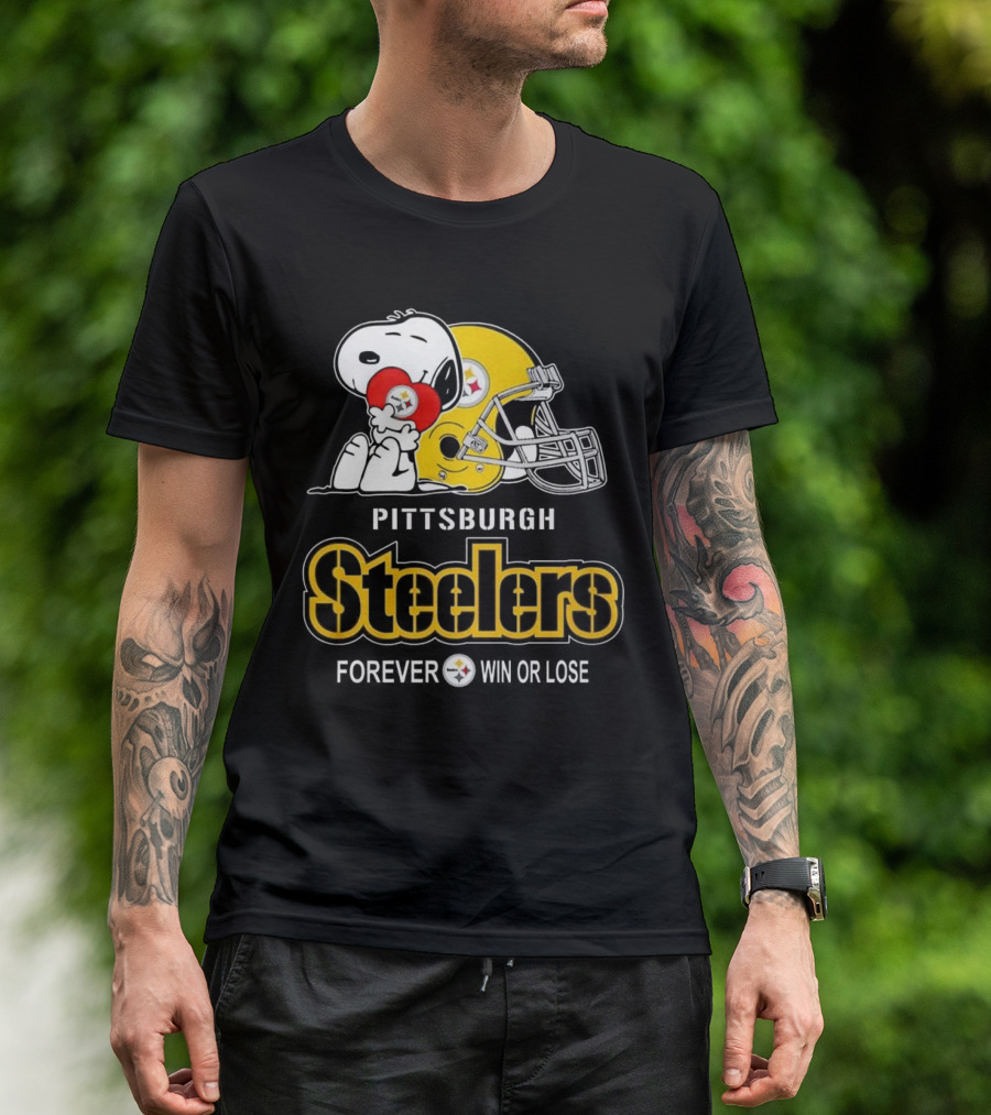 Snoopy Pittsburgh Steelers Forever Win Or Lose T-Shirt