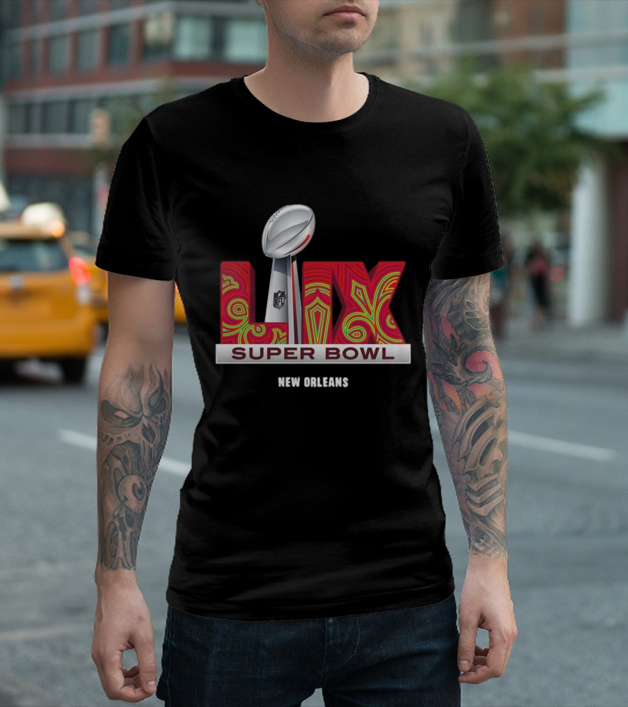 Super Bowl LIX New Orleans Trophy Dimension 2025 T-Shirt