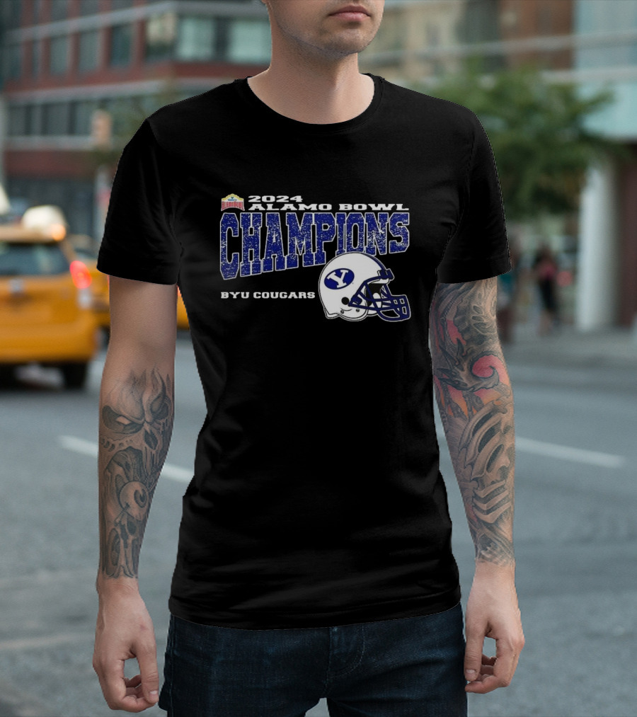 BYU Cougars 2024 Alamo Bowl Champions College Football Helmet T-Shirt