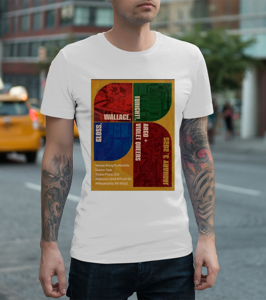 Wallace Gloss Argo + Violet Queens Tonight January 3 2025 Philadelphia T-Shirt