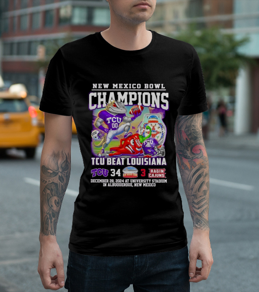 New Mexico Bowl Champions TCU Beat Louisiana 34 3 December 28 2024 in Albuquerque T-Shirt