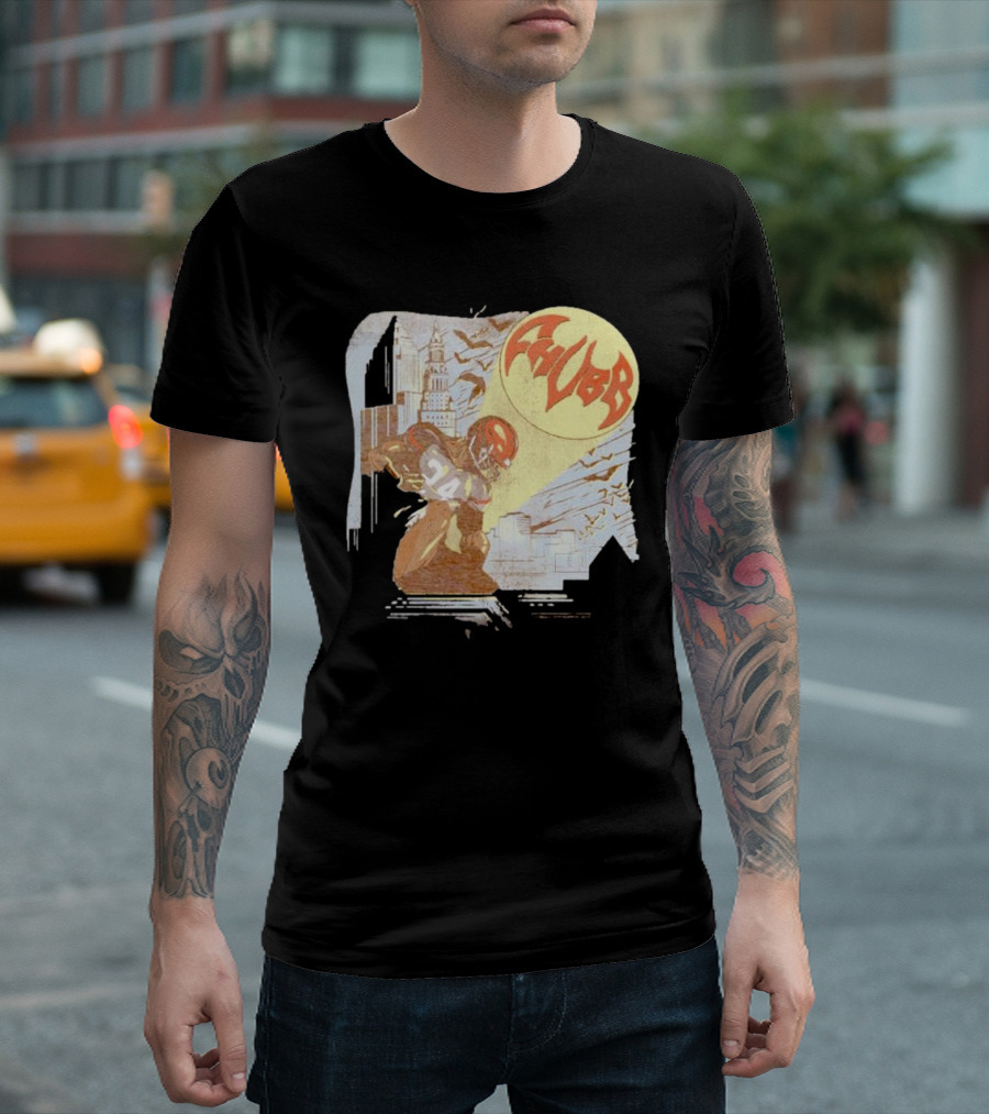 Nick Chubb Cleveland Browns Superhero Skyline Adventure T-Shirt