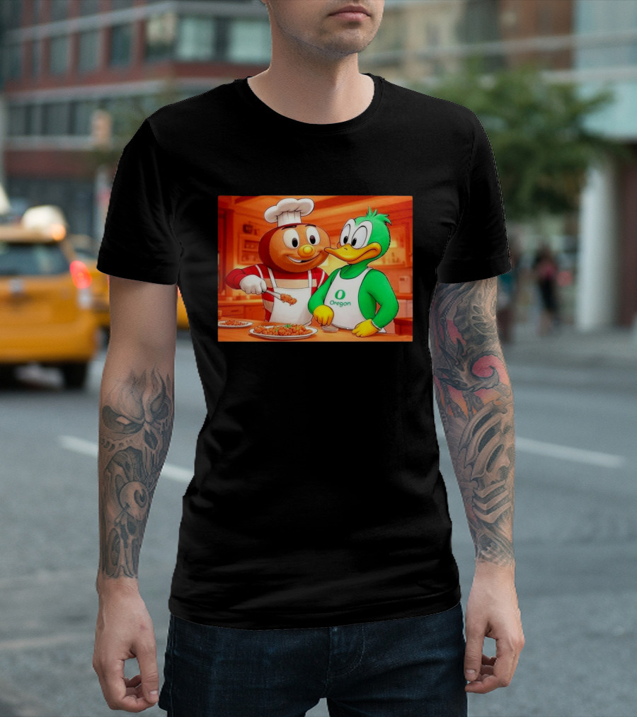 Ohio State Brutus Cooking With Oregon Ducks Chef Duck T-Shirt