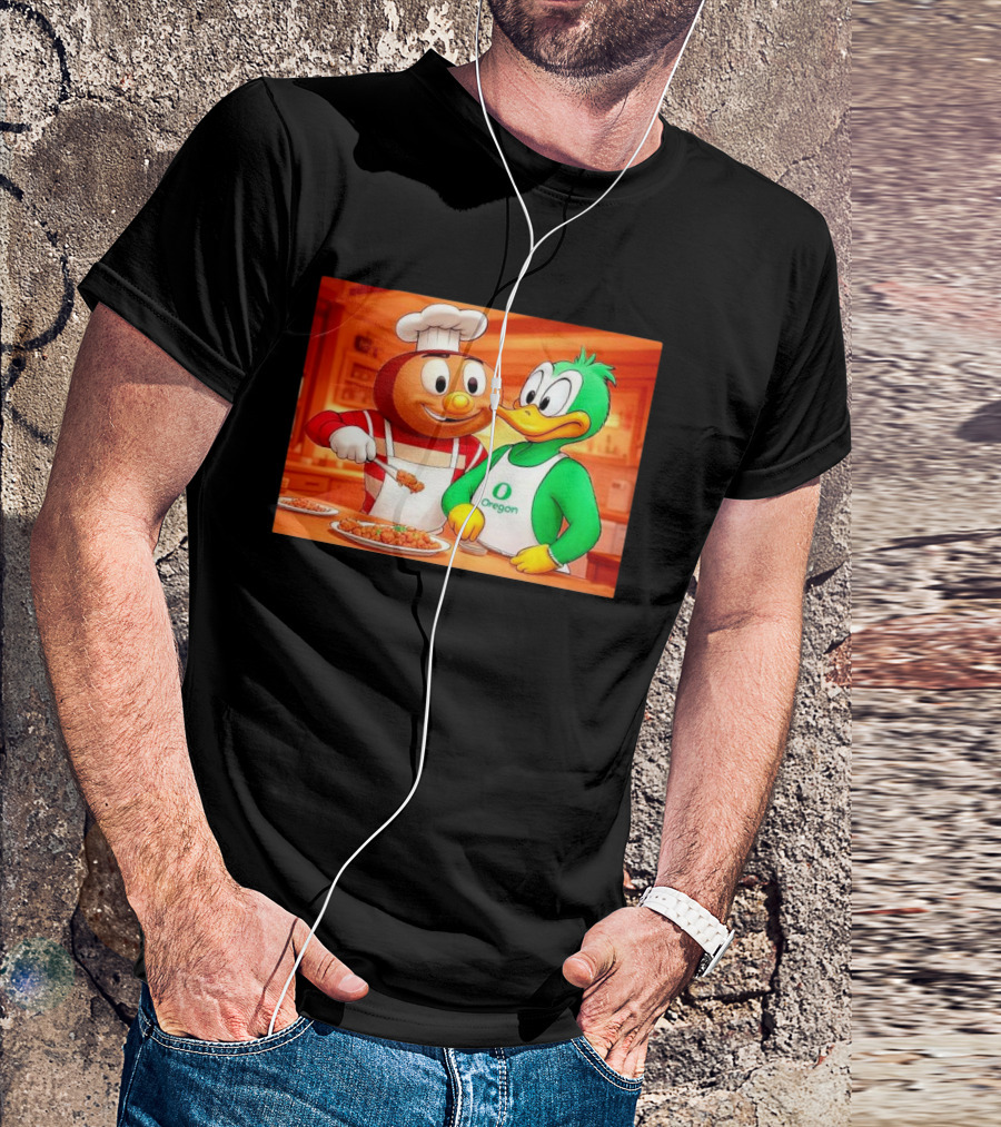 Ohio State Brutus Cooking With Oregon Ducks Chef Duck T-Shirt