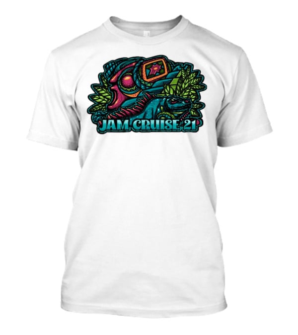 Jam Cruise 21 Jeff Wood 2025 Psychedelic Iguana And Space Elements T-Shirt