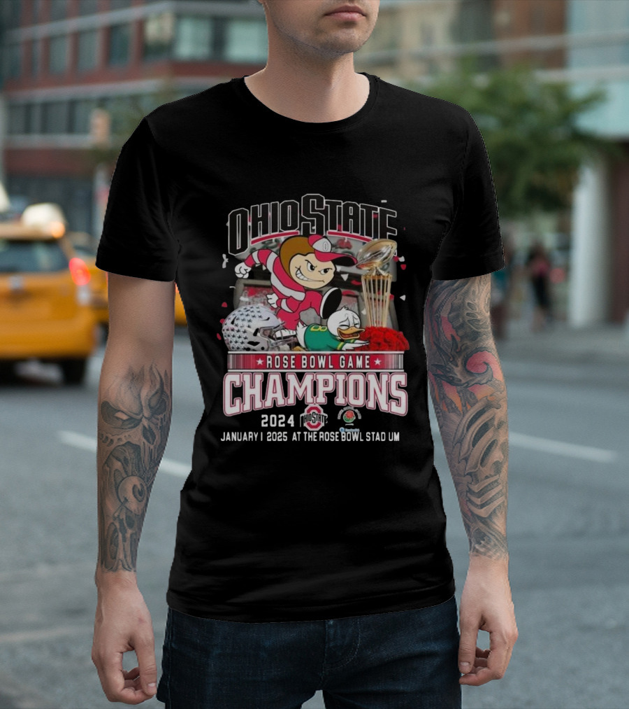 Ohio State Rose Bowl Game Champions 2024 January 1 2025 Fan Pride Mascot T-Shirt