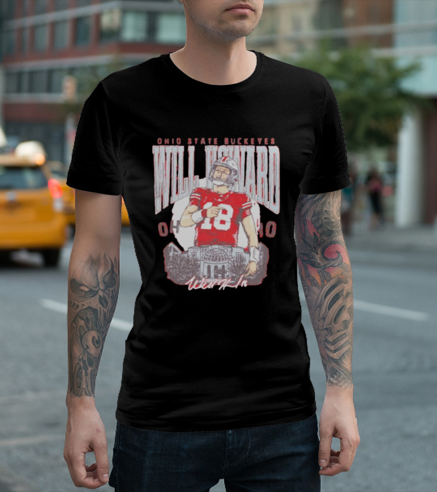 Ohio State Buckeyes Will Howard 18 Signature Player 04-60 T-Shirt
