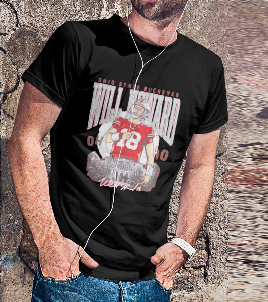 Ohio State Buckeyes Will Howard 18 Signature Player 04-60 T-Shirt