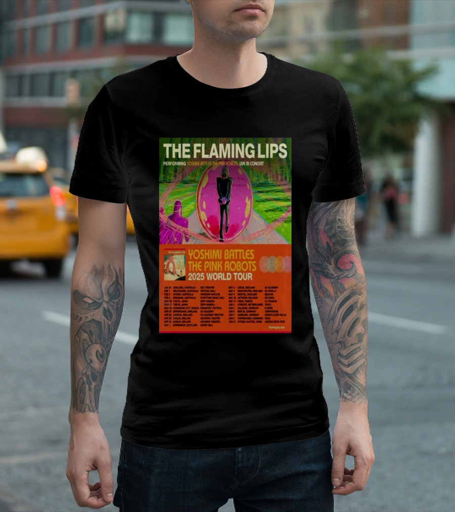 THE FLAMING LIPS PERFORMING YOSHIMI BATTLES THE PINK ROBOTS LIVE IN CONCERT 2025 WORLD TOUR T-Shirt