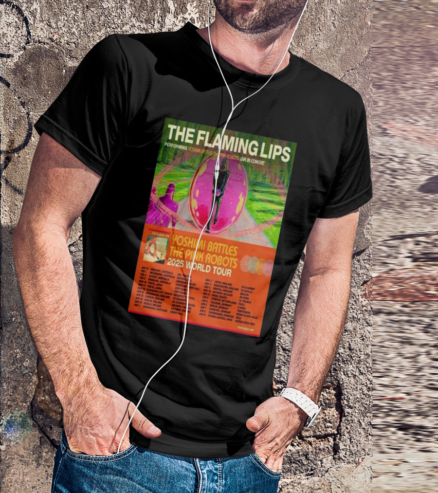 THE FLAMING LIPS PERFORMING YOSHIMI BATTLES THE PINK ROBOTS LIVE IN CONCERT 2025 WORLD TOUR T-Shirt