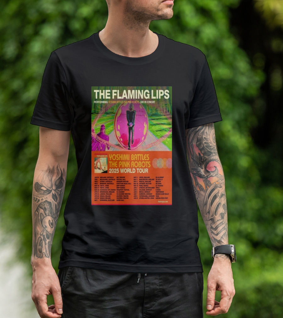THE FLAMING LIPS PERFORMING YOSHIMI BATTLES THE PINK ROBOTS LIVE IN CONCERT 2025 WORLD TOUR T-Shirt