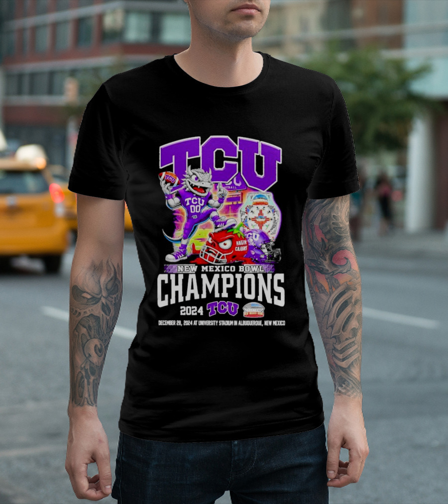 TCU Horned Frogs 2024 New Mexico Bowl Champions Defeat Ragin’ Cajuns December 28 University Stadium Albuquerque T-Shirt