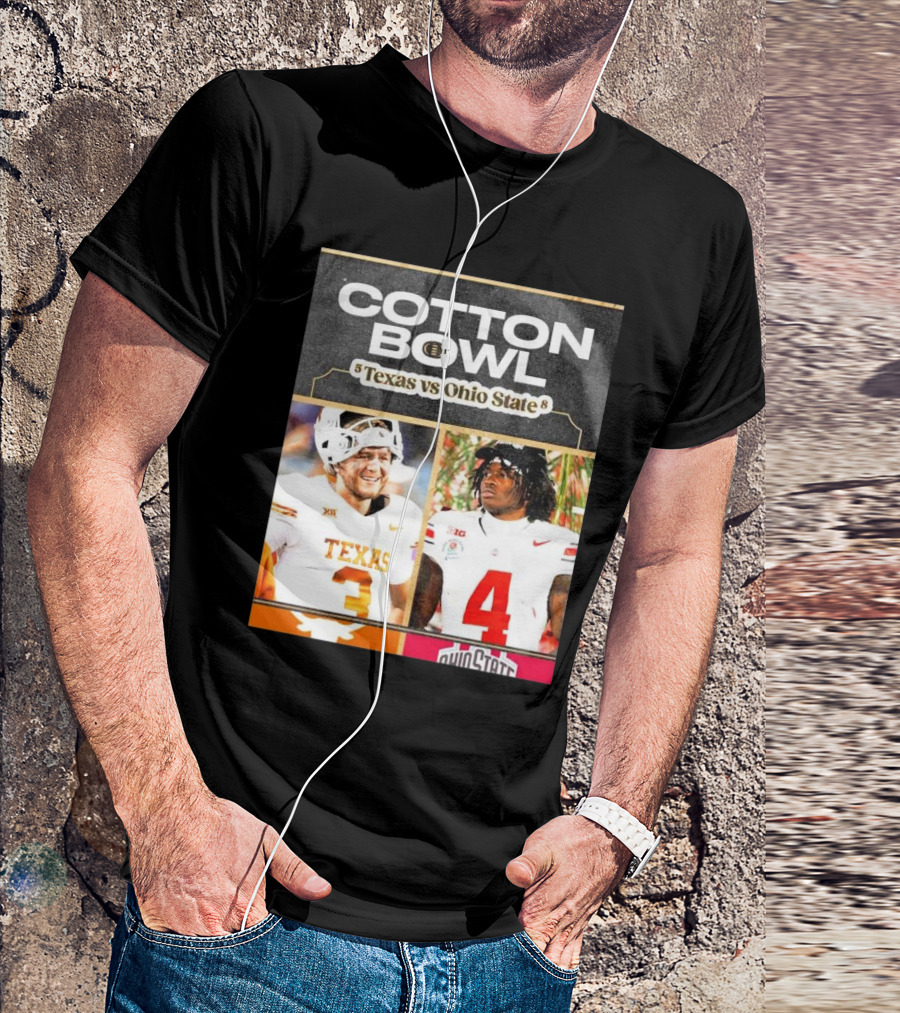 Cotton Bowl Texas Vs Ohio State Matchup Featuring Players Number 3 And 4 T-Shirt