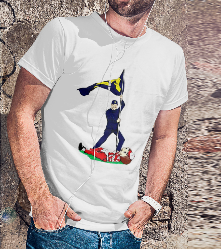Jim Harbaugh Michigan Wolverines Plant The Flag Over Ohio Buckeyes Rivalry Victory T-Shirt