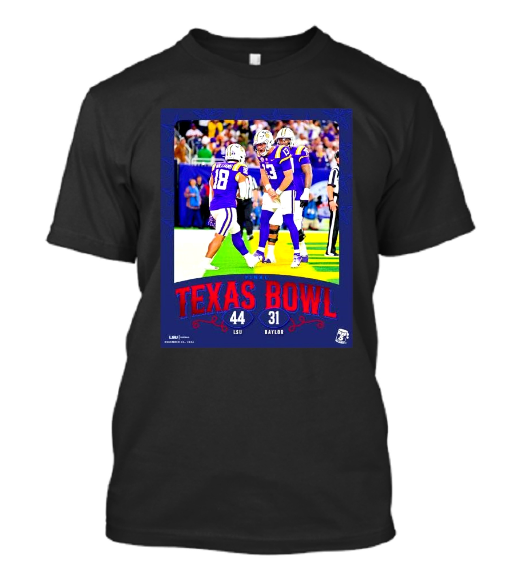 Texas Bowl LSU Tigers 44-31 Victory Over Baylor December 12, 2026 T-Shirt