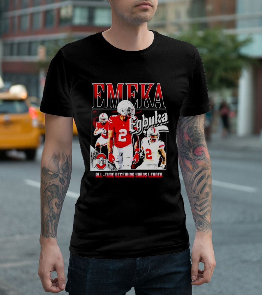 Ohio State Buckeyes Emeka Egbuka All-Time Receiving Yards Leader T-Shirt