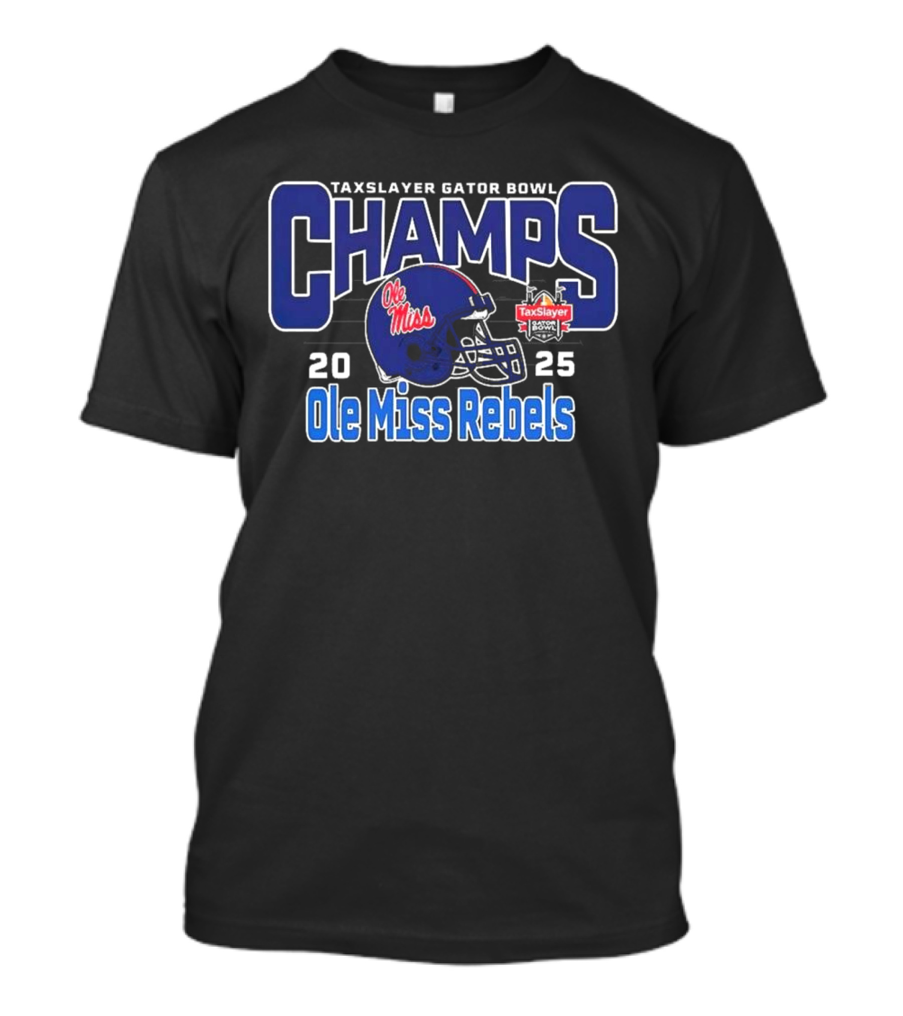 TaxSlayer Gator Bowl Champs 2025 Ole Miss Rebels Football T-Shirt