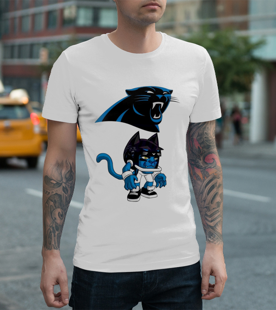 Rush Zone Carolina Panthers NFL Cartoon Character 2025 Football Mascot T-Shirt