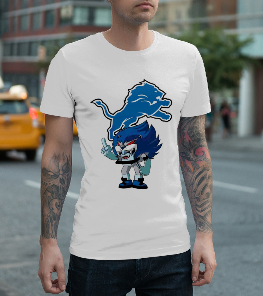 Rush Zone Detroit Lions NFL Cartoon Character Roary 2025 T-Shirt