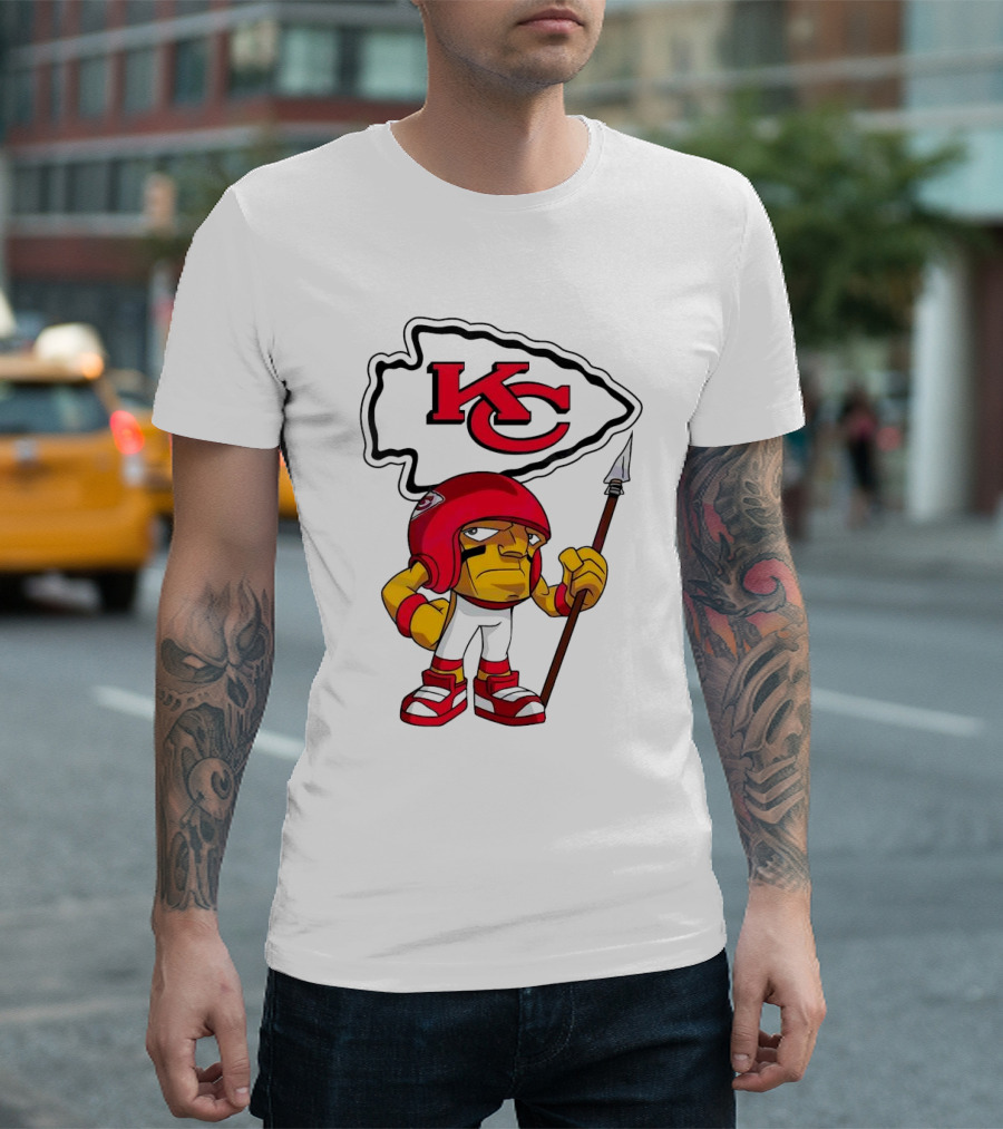 Kansas City Chiefs NFL KC Arrowhead Cartoon Character Rush Zone 2025 T-Shirt