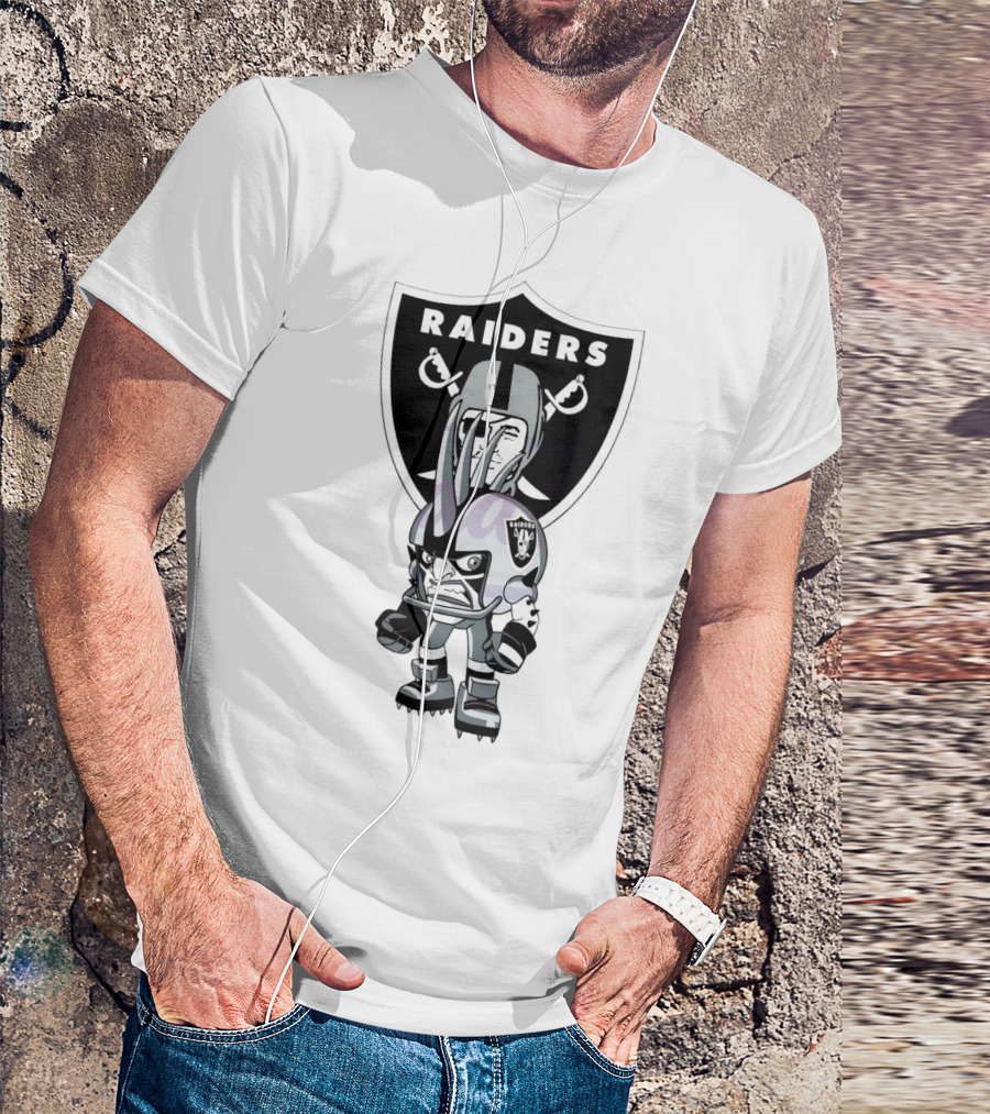Raiders NFL Rush Zone Cartoon Character Las Vegas 2025 T-Shirt