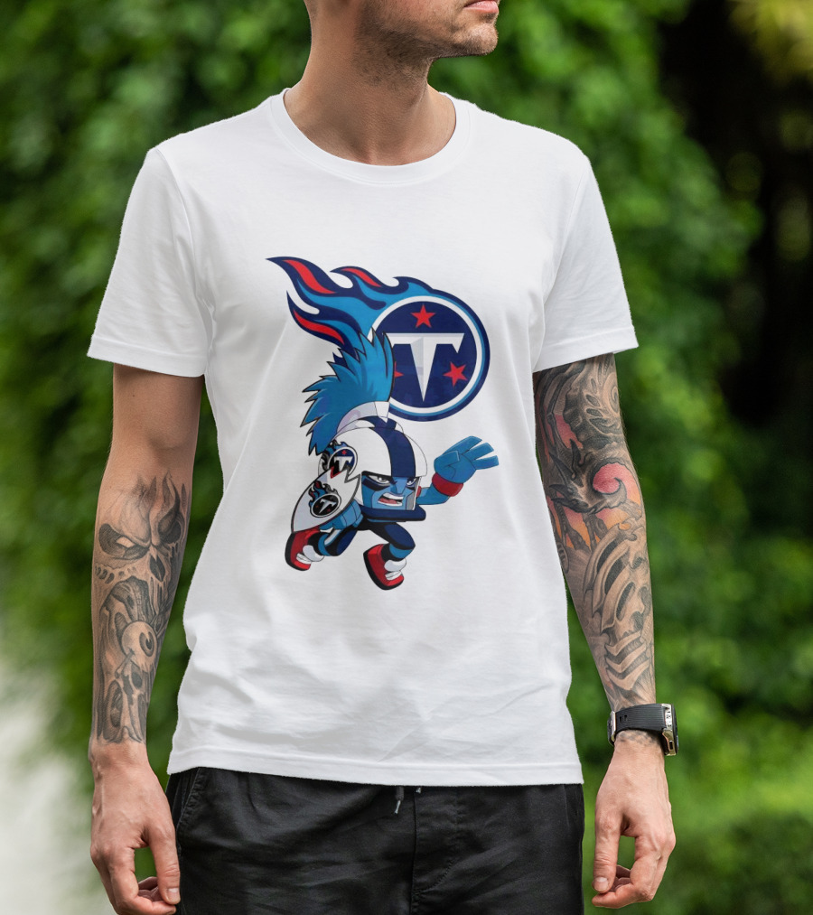 Tennessee Titans Rush Zone NFL Cartoon Character 2025 T-Shirt
