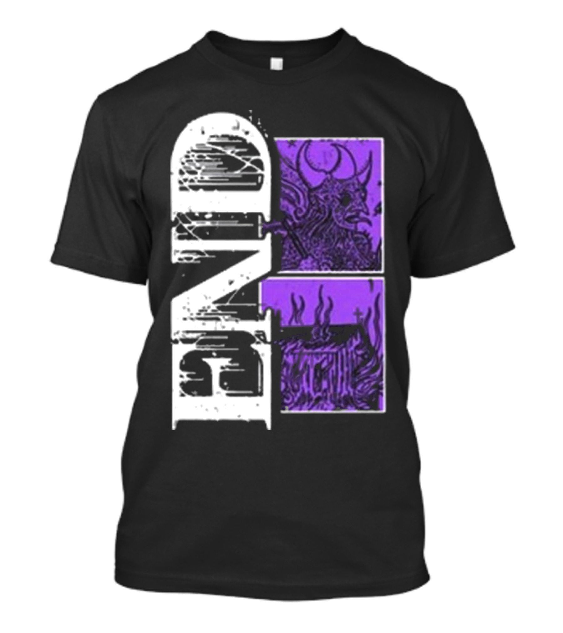END Closed Casket Activities Victim Devil Flames T-Shirt