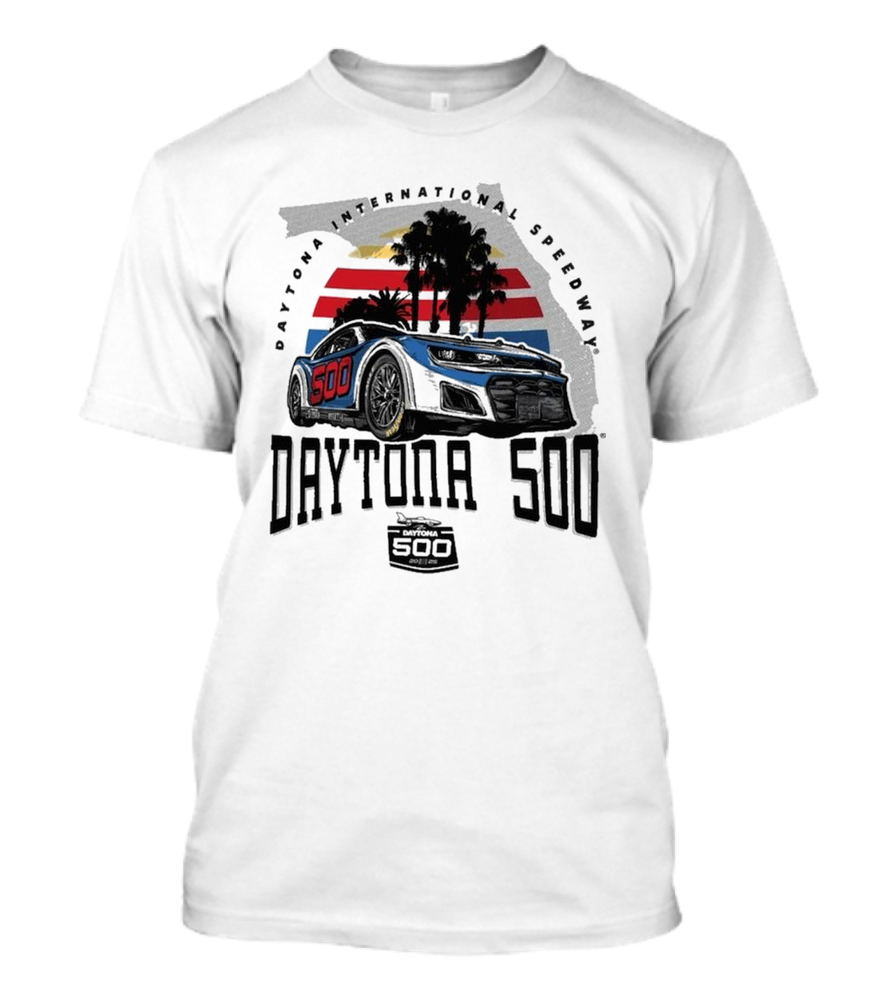 Daytona International Speedway 2025 Daytona 500 Racing Event Florida Palms Car T-Shirt