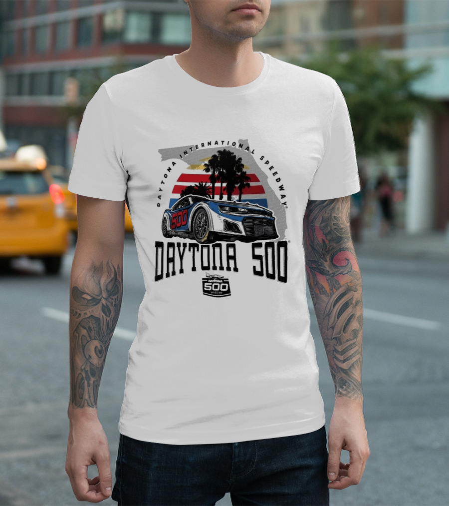 Daytona International Speedway 2025 Daytona 500 Racing Event Florida Palms Car T-Shirt