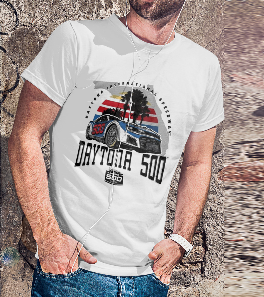 Daytona International Speedway 2025 Daytona 500 Racing Event Florida Palms Car T-Shirt