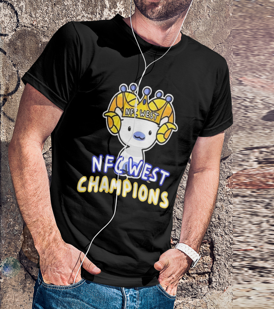 Los Angeles Rams NFC West Champions 2024-2025 NFL Playoffs Merch By CornDoggyLoL T-Shirt