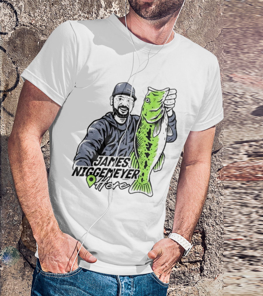 James Niggemeyer Here Holding Green Fish T-Shirt