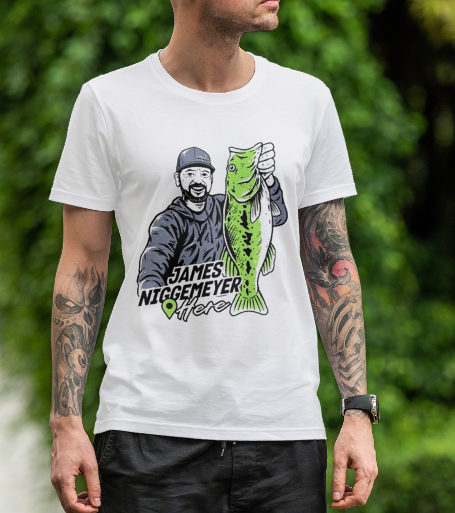 James Niggemeyer Here Holding Green Fish T-Shirt