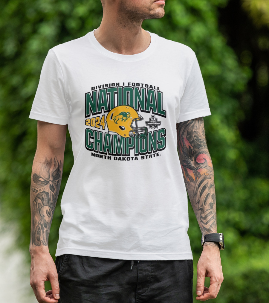 Division I Football National Champions 2024 North Dakota State Bison Helmet T-Shirt