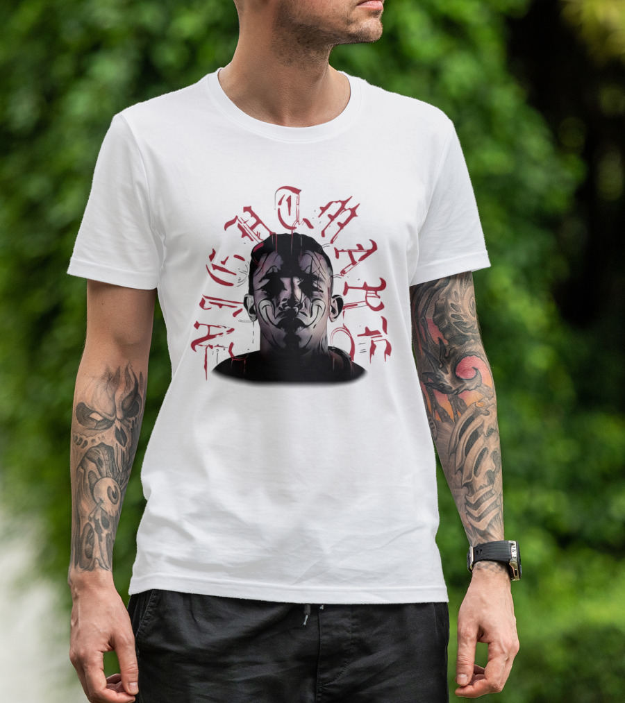 2025 Carlos Prates Nightmare Face With Red Gothic Text T-Shirt