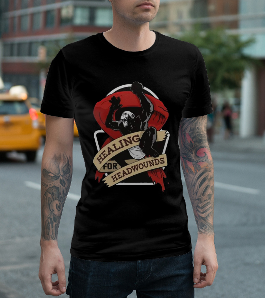 Healing For Headwounds Primate Emblem With Red Ribbon Banner T-Shirt