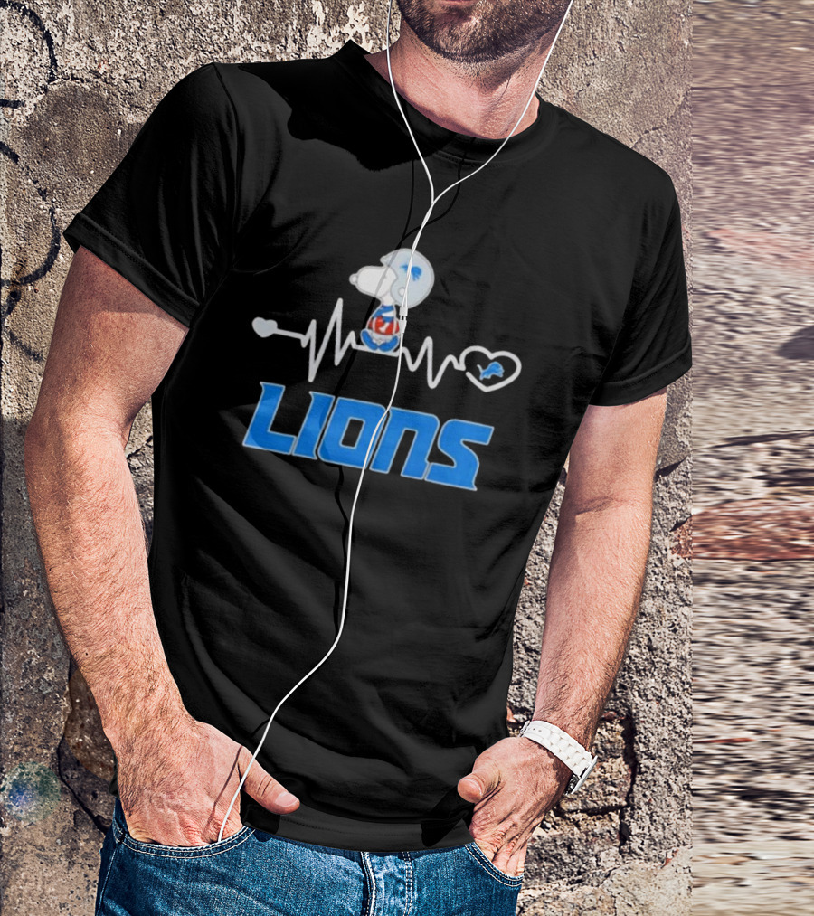 Heartbeat Snoopy Detroit Lions T-Shirt