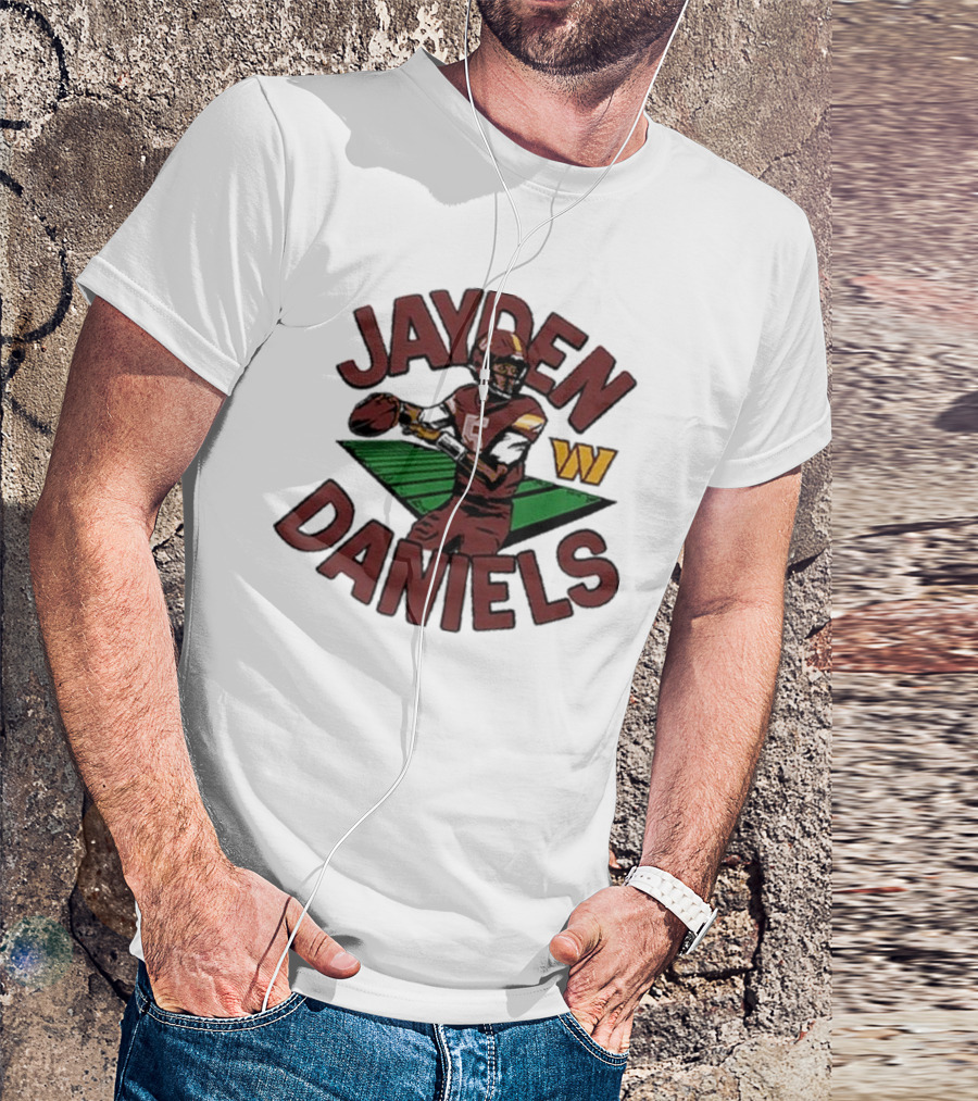 Jayden Daniels 5 Football Player Washington W T-Shirt
