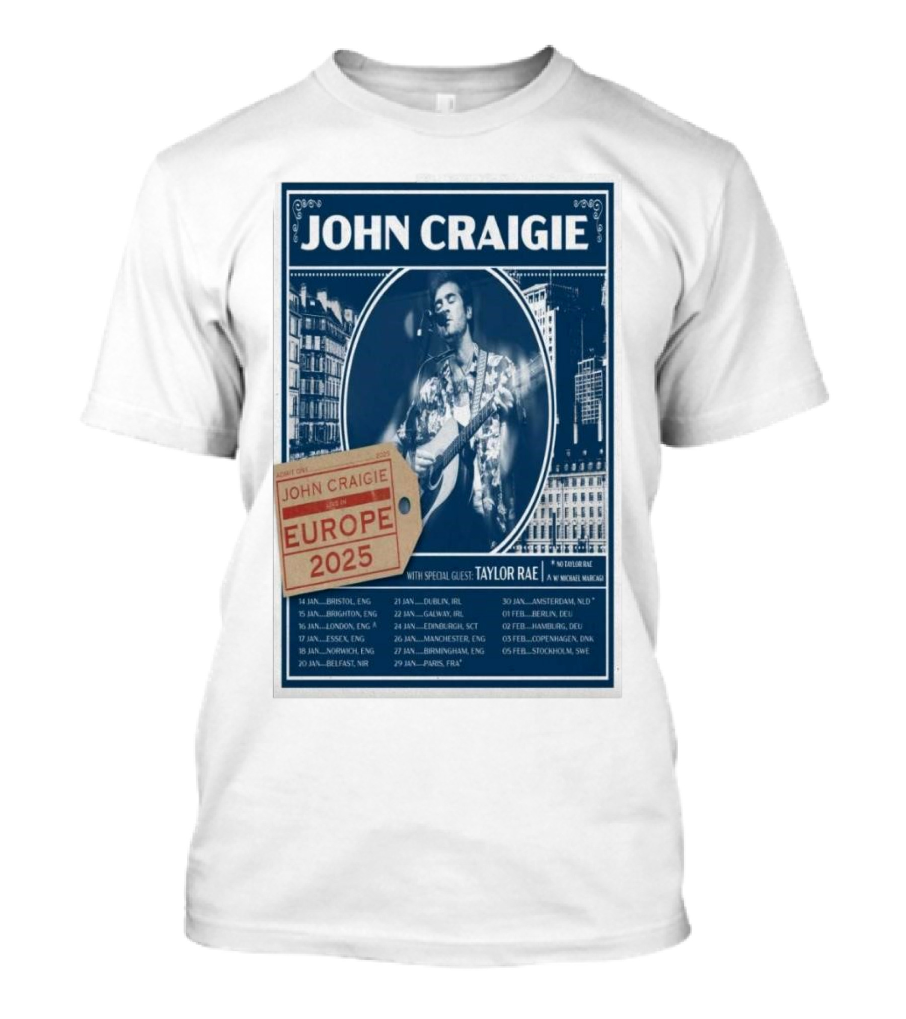 John Craigie Europe 2025 Tour With Special Guest Taylor Rae T-Shirt