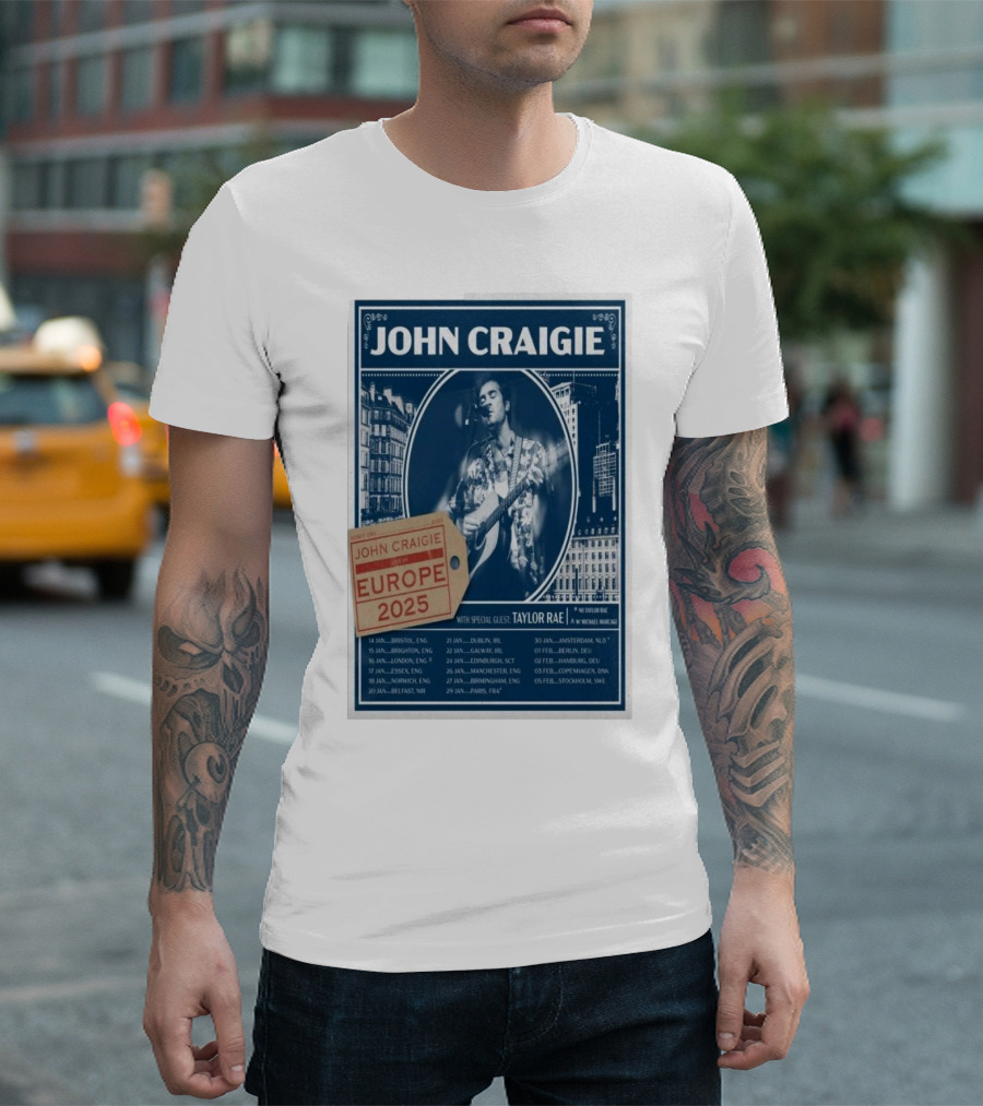 John Craigie Europe 2025 Tour With Special Guest Taylor Rae T-Shirt