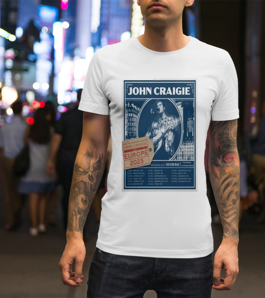 John Craigie Europe 2025 Tour With Special Guest Taylor Rae T-Shirt