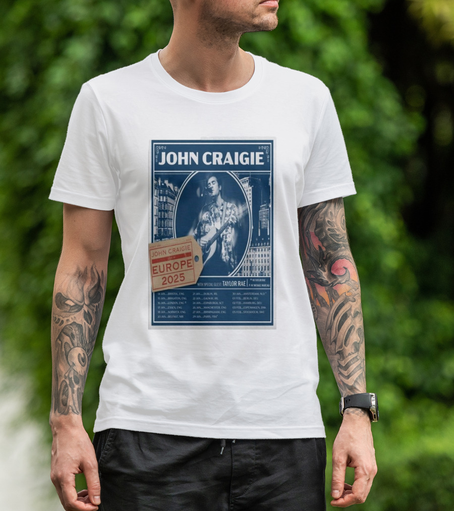 John Craigie Europe 2025 Tour With Special Guest Taylor Rae T-Shirt