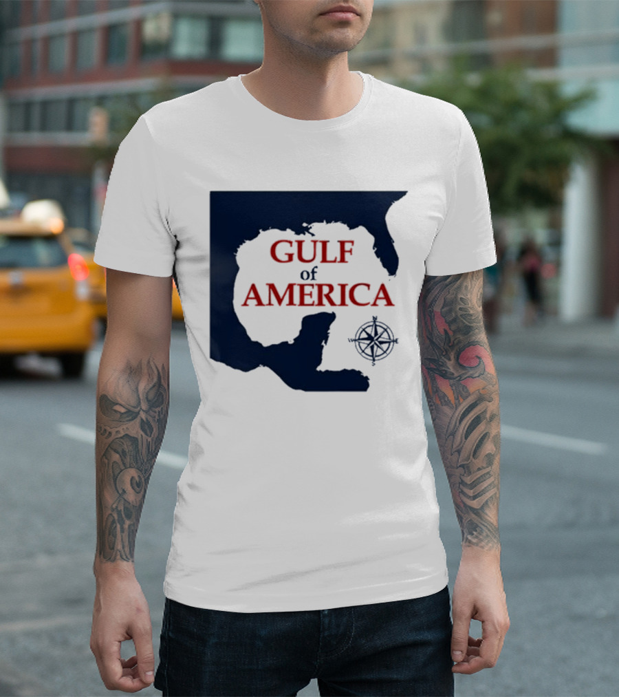 Gulf Of America Map Mark Kaye Compass T-Shirt