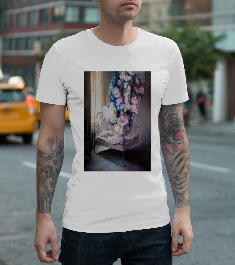 Shang Chengxiang A Start From The Mist Dreamlike Bed With Colorful Smoke Plumes In Sunlit Room T-Shirt