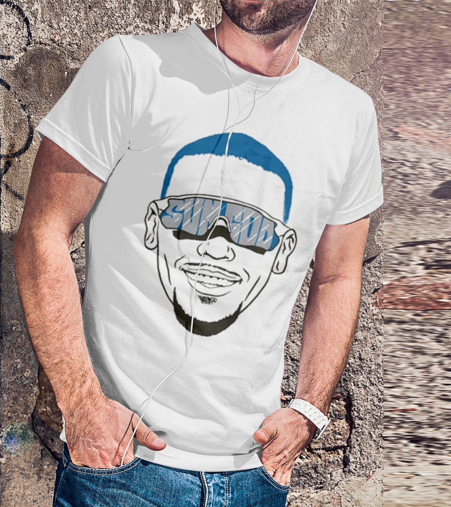 Sun God St Brown Head Sunglasses Smile T-Shirt