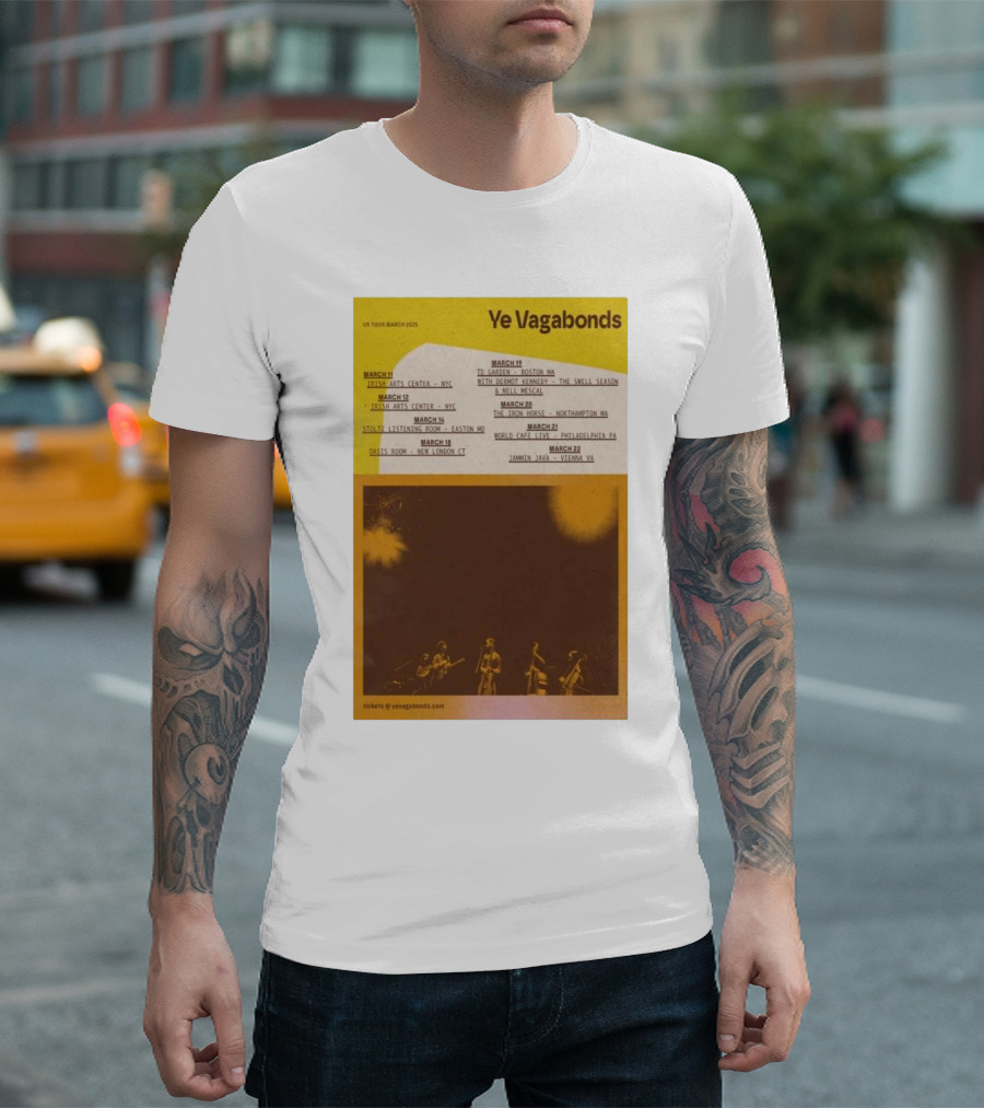 Ye Vagabonds US Tour March 2025 Irish Arts Center Boston Philadelphia Jammin Java T-Shirt