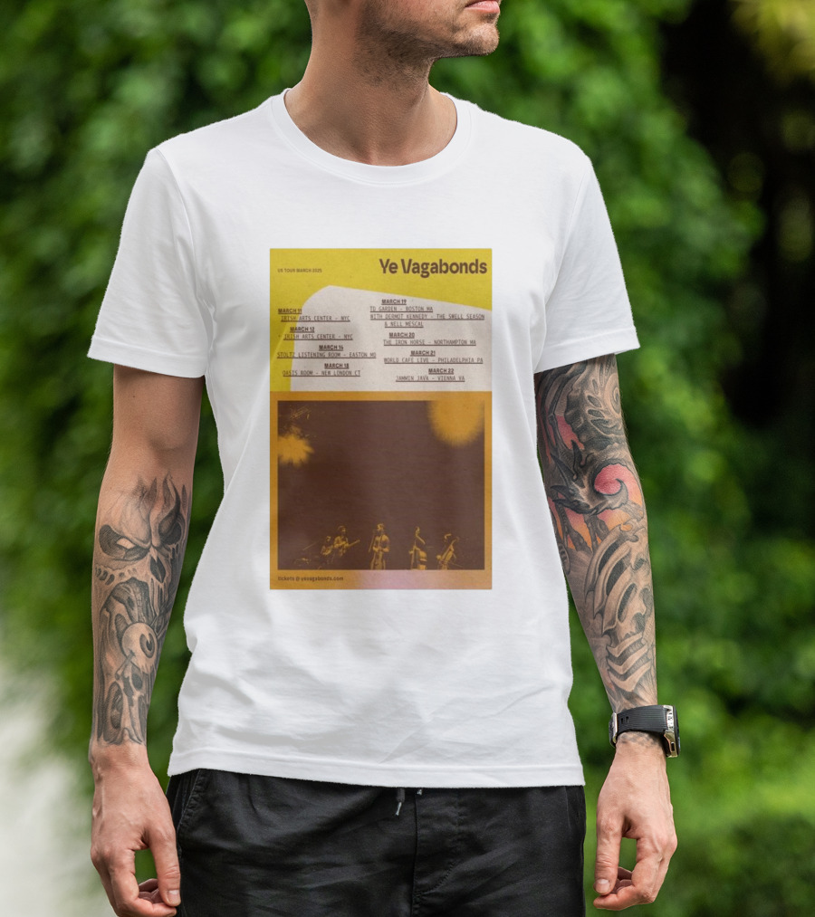 Ye Vagabonds US Tour March 2025 Irish Arts Center Boston Philadelphia Jammin Java T-Shirt