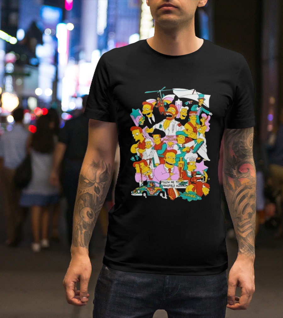 Troy McClure Springfield Aquarium Adventure Icons T-Shirt