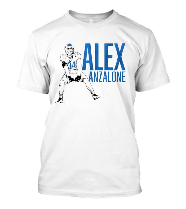 Alex Anzalone 34 Football Grit Pose T-Shirt